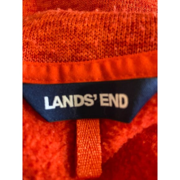Lands End Womens Red Fleece Zipper Vest Size L 14-16 W/Pockets-Hunter Orange - Picture 3 of 11
